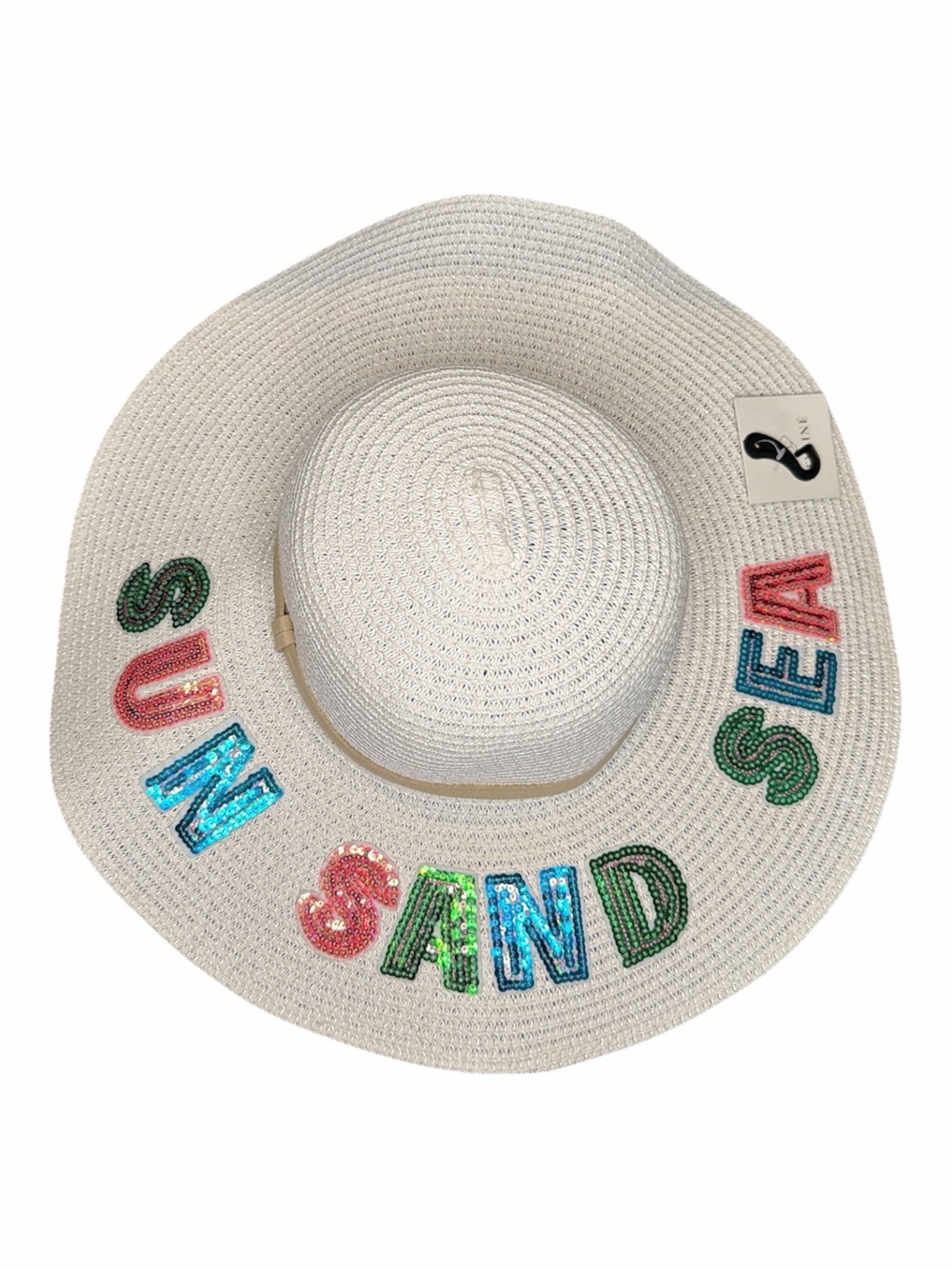 NWT Sun Sand Sea Sequined ivory floppy sun hat